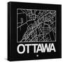 Black Map of Ottawa-NaxArt-Framed Stretched Canvas