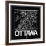 Black Map of Ottawa-NaxArt-Framed Art Print