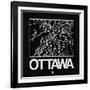 Black Map of Ottawa-NaxArt-Framed Art Print