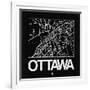 Black Map of Ottawa-NaxArt-Framed Art Print