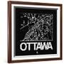 Black Map of Ottawa-NaxArt-Framed Art Print