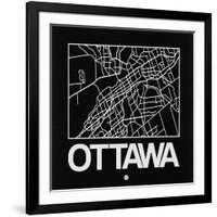 Black Map of Ottawa-NaxArt-Framed Art Print
