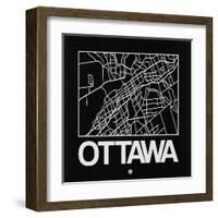 Black Map of Ottawa-NaxArt-Framed Art Print