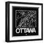 Black Map of Ottawa-NaxArt-Framed Art Print