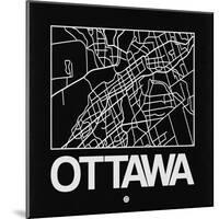 Black Map of Ottawa-NaxArt-Mounted Art Print