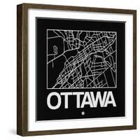 Black Map of Ottawa-NaxArt-Framed Art Print