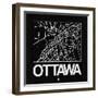 Black Map of Ottawa-NaxArt-Framed Art Print