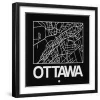 Black Map of Ottawa-NaxArt-Framed Art Print