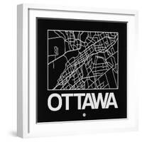 Black Map of Ottawa-NaxArt-Framed Art Print