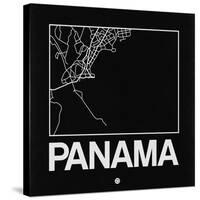 Black Map of Panama-NaxArt-Stretched Canvas