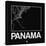 Black Map of Panama-NaxArt-Stretched Canvas