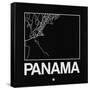 Black Map of Panama-NaxArt-Framed Stretched Canvas