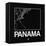 Black Map of Panama-NaxArt-Framed Stretched Canvas