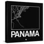 Black Map of Panama-NaxArt-Stretched Canvas