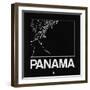 Black Map of Panama-NaxArt-Framed Art Print