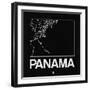 Black Map of Panama-NaxArt-Framed Art Print