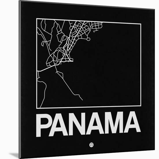 Black Map of Panama-NaxArt-Mounted Art Print
