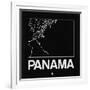 Black Map of Panama-NaxArt-Framed Art Print