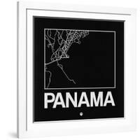 Black Map of Panama-NaxArt-Framed Art Print