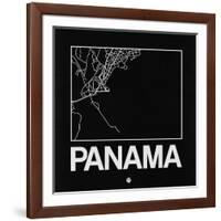 Black Map of Panama-NaxArt-Framed Art Print