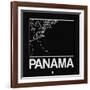 Black Map of Panama-NaxArt-Framed Art Print