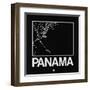 Black Map of Panama-NaxArt-Framed Art Print