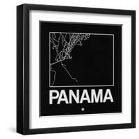 Black Map of Panama-NaxArt-Framed Art Print