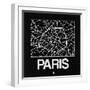 Black Map of Paris-NaxArt-Framed Art Print