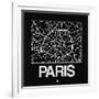 Black Map of Paris-NaxArt-Framed Premium Giclee Print