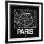 Black Map of Paris-NaxArt-Framed Premium Giclee Print