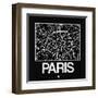 Black Map of Paris-NaxArt-Framed Art Print