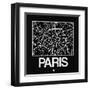 Black Map of Paris-NaxArt-Framed Art Print