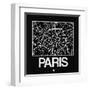 Black Map of Paris-NaxArt-Framed Art Print