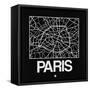 Black Map of Paris-NaxArt-Framed Stretched Canvas