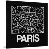 Black Map of Paris-NaxArt-Stretched Canvas