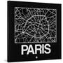 Black Map of Paris-NaxArt-Stretched Canvas