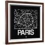 Black Map of Paris-NaxArt-Framed Art Print