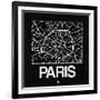 Black Map of Paris-NaxArt-Framed Art Print