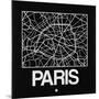 Black Map of Paris-NaxArt-Mounted Art Print