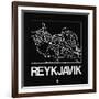 Black Map of Reykjavik-NaxArt-Framed Art Print