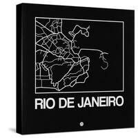 Black Map of Rio De Janeiro-NaxArt-Stretched Canvas