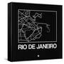 Black Map of Rio De Janeiro-NaxArt-Framed Stretched Canvas