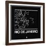 Black Map of Rio De Janeiro-NaxArt-Framed Art Print