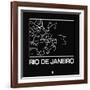 Black Map of Rio De Janeiro-NaxArt-Framed Art Print