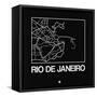 Black Map of Rio De Janeiro-NaxArt-Framed Stretched Canvas