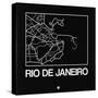 Black Map of Rio De Janeiro-NaxArt-Stretched Canvas