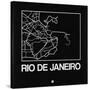 Black Map of Rio De Janeiro-NaxArt-Stretched Canvas