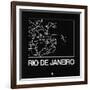 Black Map of Rio De Janeiro-NaxArt-Framed Art Print