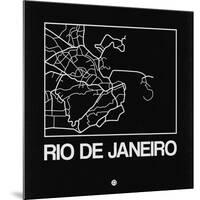 Black Map of Rio De Janeiro-NaxArt-Mounted Art Print