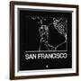 Black Map of San Francisco-NaxArt-Framed Art Print